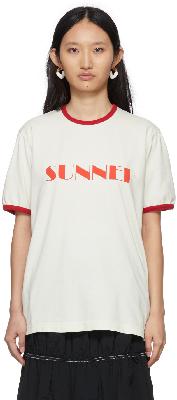 Sunnei SSENSE Exclusive Red & Off-White Big Logo T-Shirt