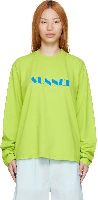 Sunnei Green Cotton Long Sleeve T-Shirt
