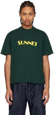 Sunnei Green Cotton T-Shirt