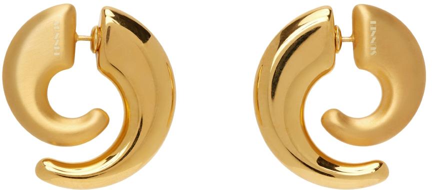 Sunnei Gold Small Spiral Earrings