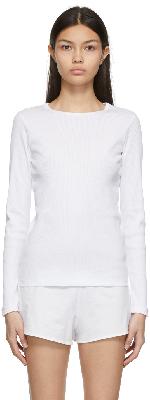 Sunspel White Rib Long Sleeve T-Shirt