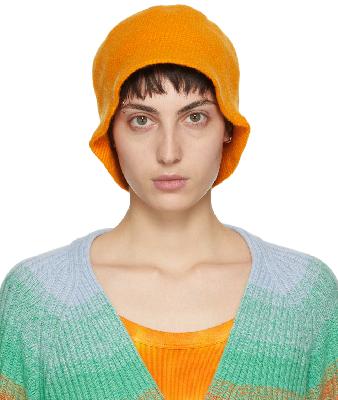 The Elder Statesman Orange Crochet Bucket Hat