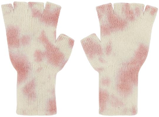 The Elder Statesman SSENSE Exclusive Off-White Fingerless Gloves