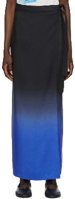 The Row Black & Blue Olina Midi Skirt