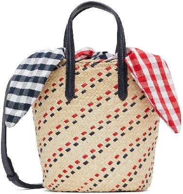 Thom Browne Beige Raffia Mini Basket Shoulder Bag