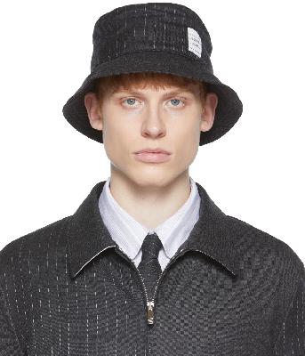 Thom Browne SSENSE Exclusive Gray Wool Bucket Hat