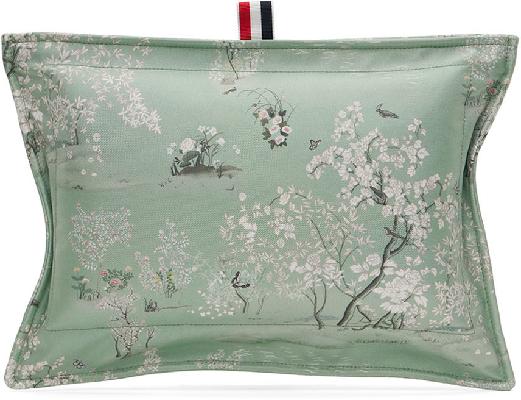 Thom Browne Green Small Silk Toile Pillow Clutch