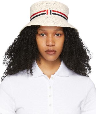 Thom Browne Off-White Natural Straw Crochet Hat