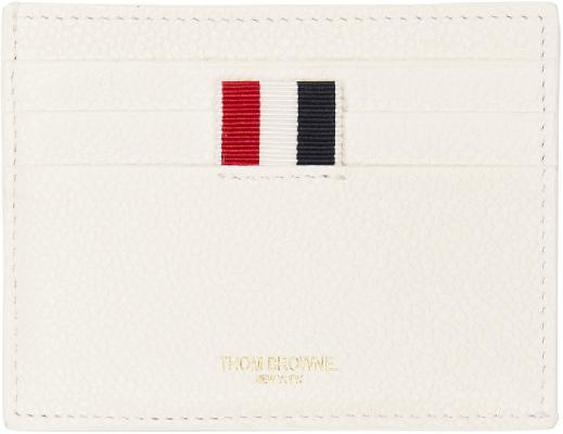 Thom Browne White RWB Diagonal Embroidery Card Holder