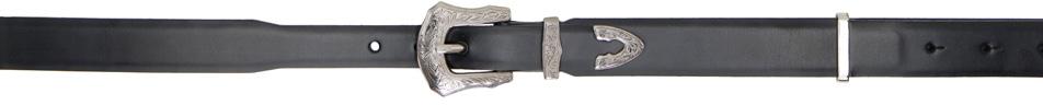 Toga Pulla Black Metal Leather 2 Belt