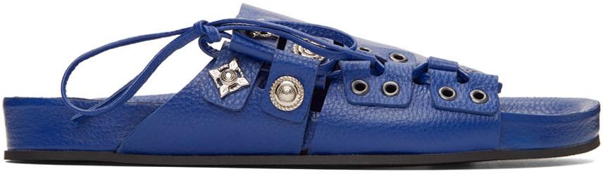 Toga Virilis Blue Leather Sandals