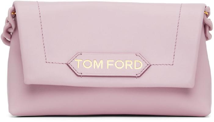 TOM FORD Purple Calfskin Mini Chain Bag
