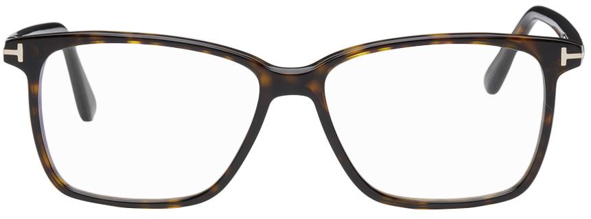 TOM FORD Tortoiseshell Rectangular Glasses