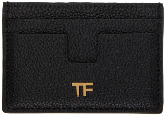TOM FORD Black Grained Leather Card Holder