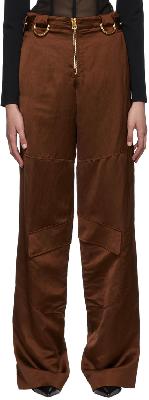 TOM FORD Brown Satin Cargo Pants