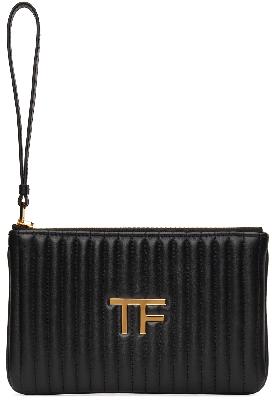 TOM FORD Black Quilted Leather 'TF' Pouch