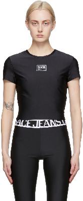 Versace Jeans Couture Black Cropped Logo T-Shirt