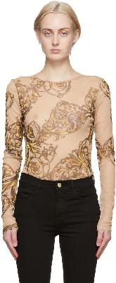 Versace Jeans Couture Beige Regalia Baroque Bodysuit