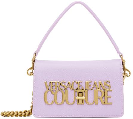 Versace Jeans Couture Purple Small Logo Lock Bag