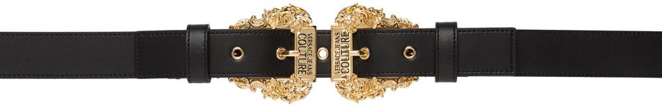 Versace Jeans Couture Black Couture1 Double Buckle Belt