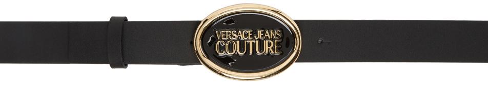 Versace Jeans Couture Black Logo Buckle Belt