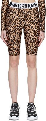 Versace Jeans Couture Brown Leopard Biker Shorts