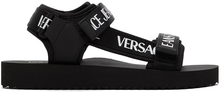 Versace Jeans Couture Black Fondo Strap Sandals