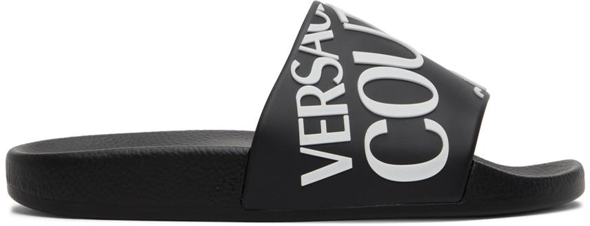 Versace Jeans Couture Black Logo Sandals