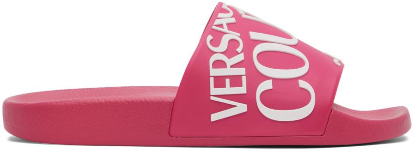 Versace Jeans Couture Pink Logo Sandals