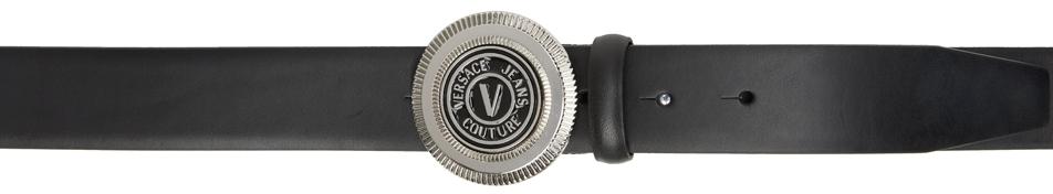 Versace Jeans Couture Black V-Emblem Belt