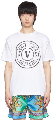 Versace Jeans Couture White V-Emblem T-Shirt