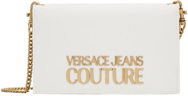 Versace Jeans Couture White Logo Shoulder Bag