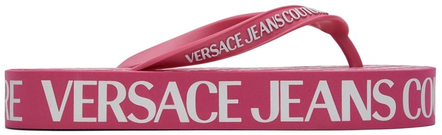 Versace Jeans Couture Pink Logo Sandals