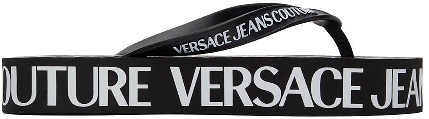 Versace Jeans Couture Black Logo Sandals