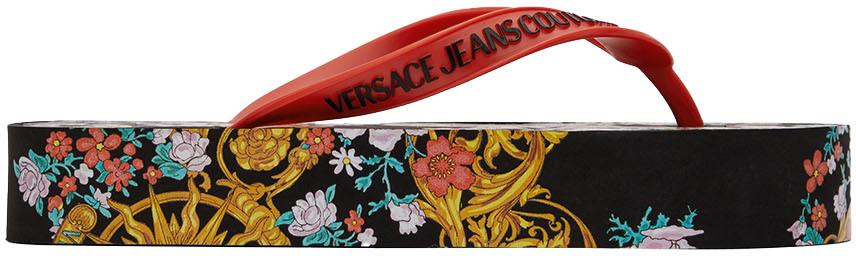 Versace Jeans Couture Black Garland Sun Sandals