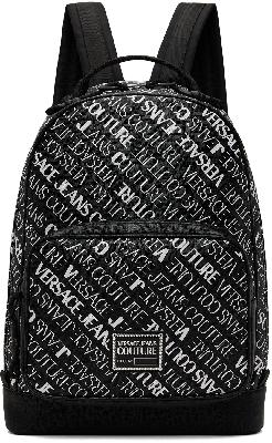 Versace Jeans Couture Black Range Logo Lettering Backpack