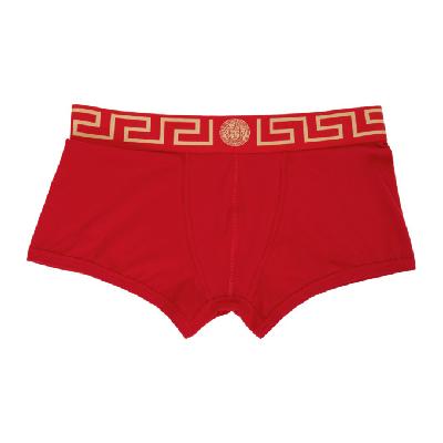 Versace Underwear Red Greca Border Boxer Briefs