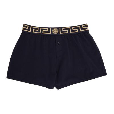 Versace Underwear Navy Greca Border Boxers