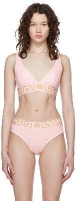 Versace Underwear Pink Greca Border Triangle Bra