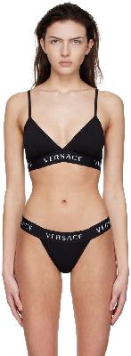 Versace Underwear Black Cotton Bralette