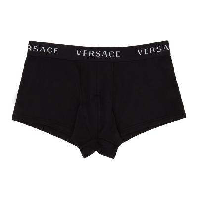 Versace Underwear Black Logo Band Boxer Briefs