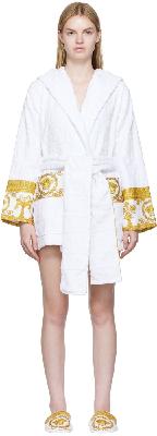 Versace Underwear White 'I Heart Baroque' Robe