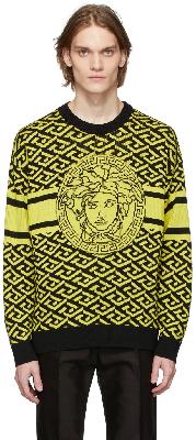 Versace Black & Yellow 'La Greca' Sweater
