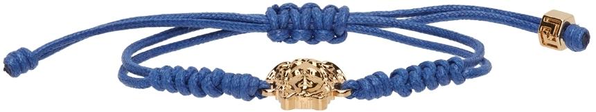 Versace Blue Medusa Braided Bracelet