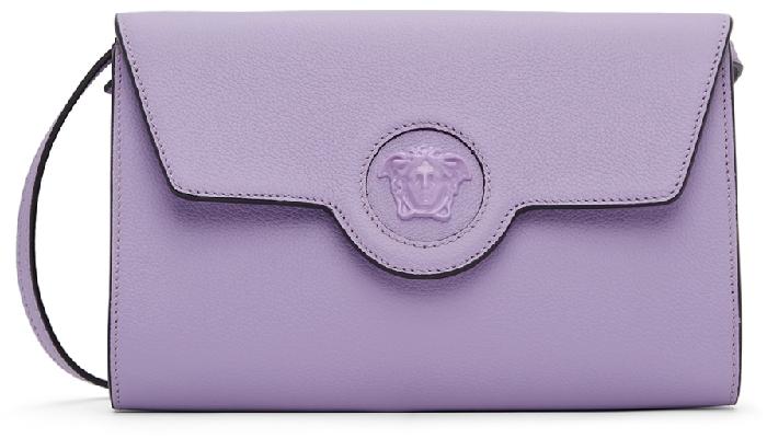 Versace Purple Leather Shoulder Bag