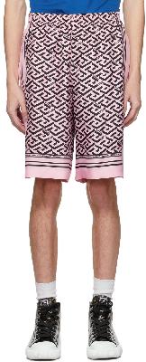 Versace Pink 'La Greca' Shorts