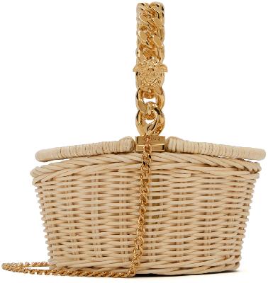 Versace Beige Small 'La Medusa' Basket Bag