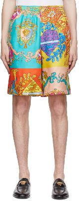 Versace Multicolor Silk Shorts
