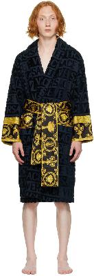 Versace Navy 'I Heart Baroque' Robe