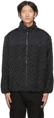 Versace Black & Gray La Greca Jacket